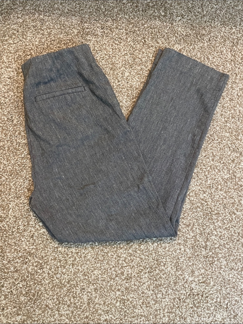 Ann Taylor LOFT High-Waist Straight Leg Linen Blend Dress Pants